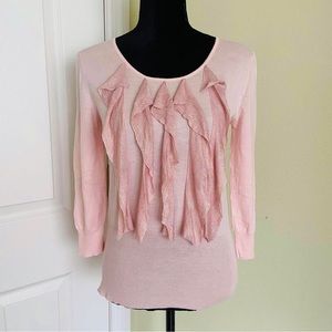 Dior Ruffle Front Blouse Sweater Knitted Size 38